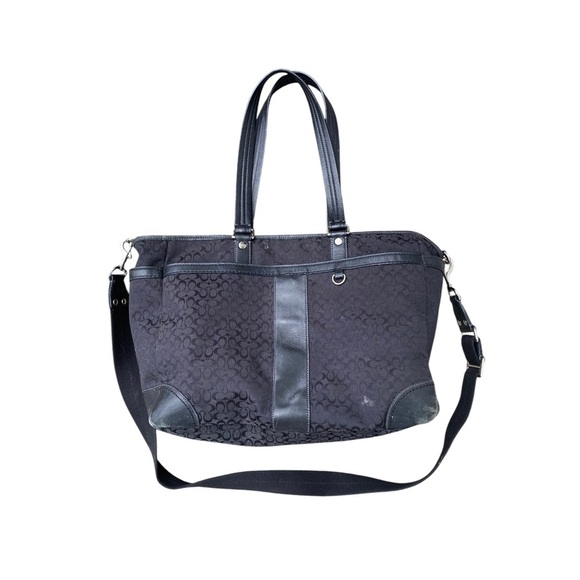 Coach Black Baby Bag with Textured Material and Sturdy Handles signature - Picture 1 of 11